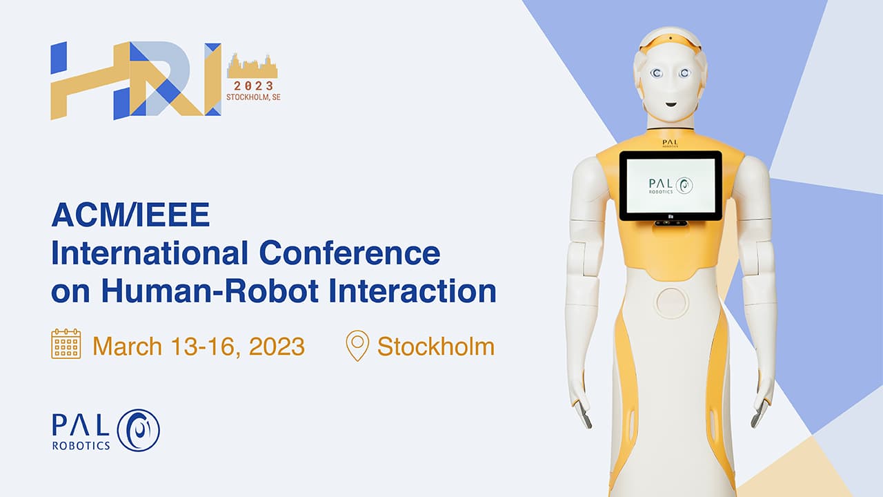 The humanoid social robot ARI by PAL Robotics will participate to the International Conference in Human-Robot Interaction 2023 (HRI) demonstrating the speech and story-telling capabilities and PAL Robotics' research team will participate to several workshops and 2 poster sessions