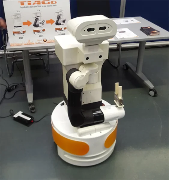 The mobile manipulator robot TIAGo at Schunk Expert Days