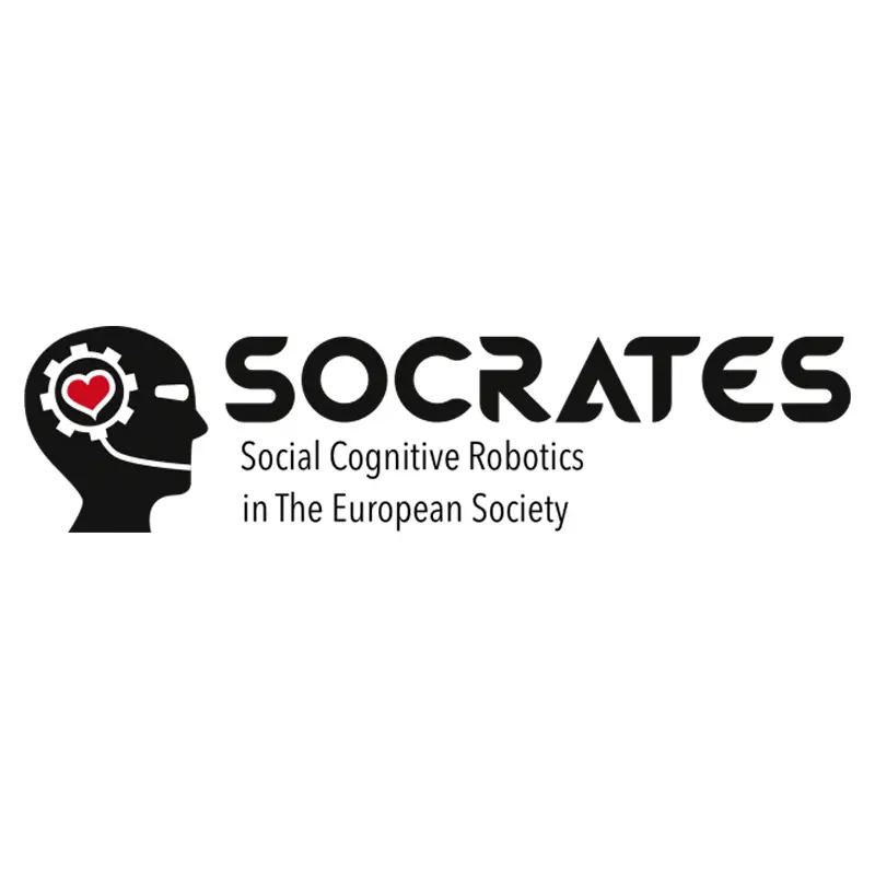 Logo of Project SOCRATES for Social Cognitive Robotics in The European Society