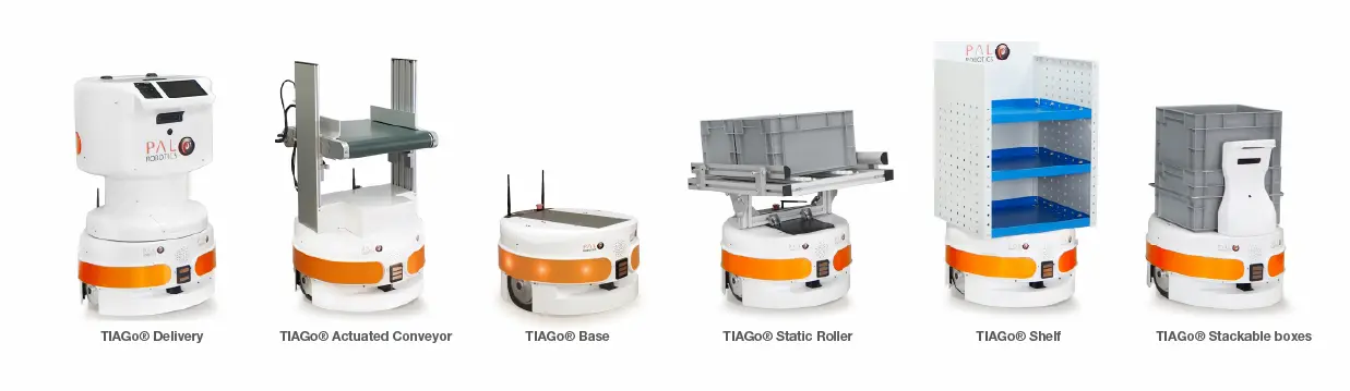 The possible customisable configuration for the autonomous mobile robot (AMR) TIAGo Base