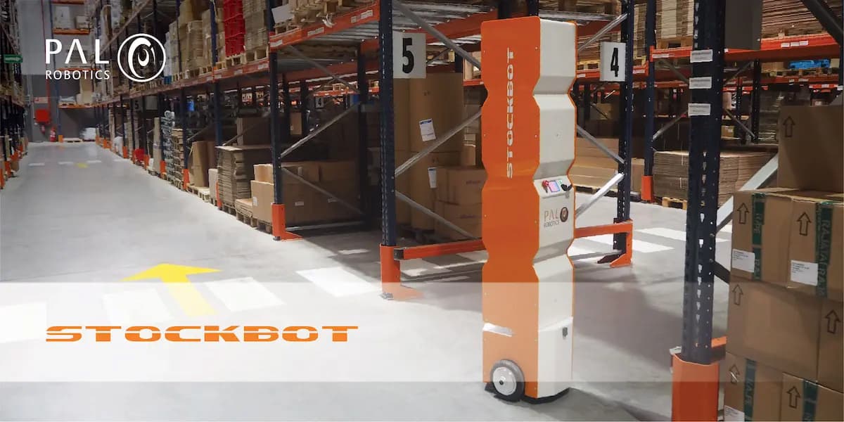 The retail robot StockBot in a warehouse