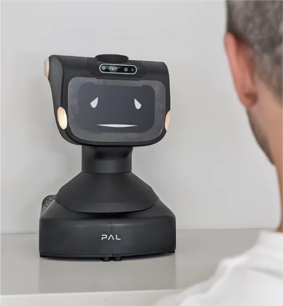 Las expresivas interacciones humano-robot de TIAGo Head se apoyan a luces LED programables, expresiones faciales adaptables, y en un sistema de traqueo avanzado que suporta una conexión profuda y real con los usuarios humanos